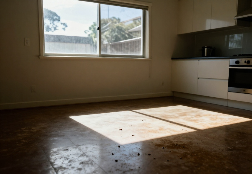 Cockroach infestation in an Edgecliff apartment kitchen before treatment