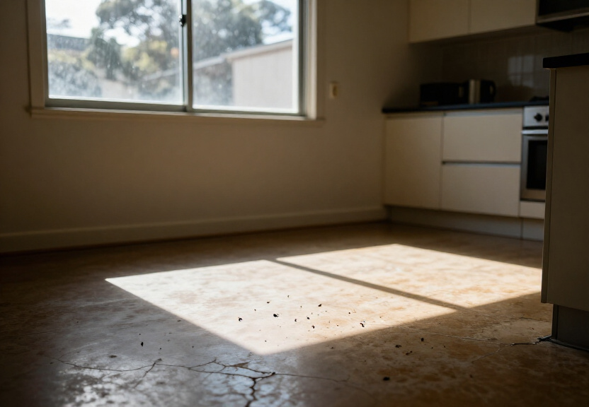 Rodent droppings and damage in an Edgecliff restaurant storage area before treatment